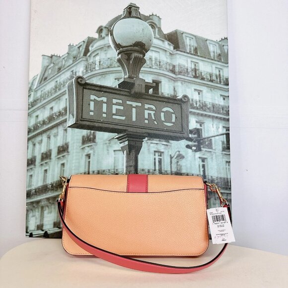 Coach C8607 Georgie Shoulder Bag In Colorblock IN Faded Blush Taffy - Picture 3 of 9